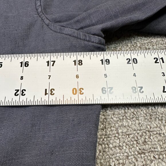 Sundance Laurel Legends Blue Grey Linen Peplum Ruffle Military Jacket Small - Picture 3 of 6